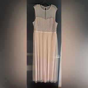 Jenny Packham Rhinestone Embellished Tulle Gown Dress Sleeveless ivory NWT